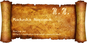 Maduska Nepomuk névjegykártya